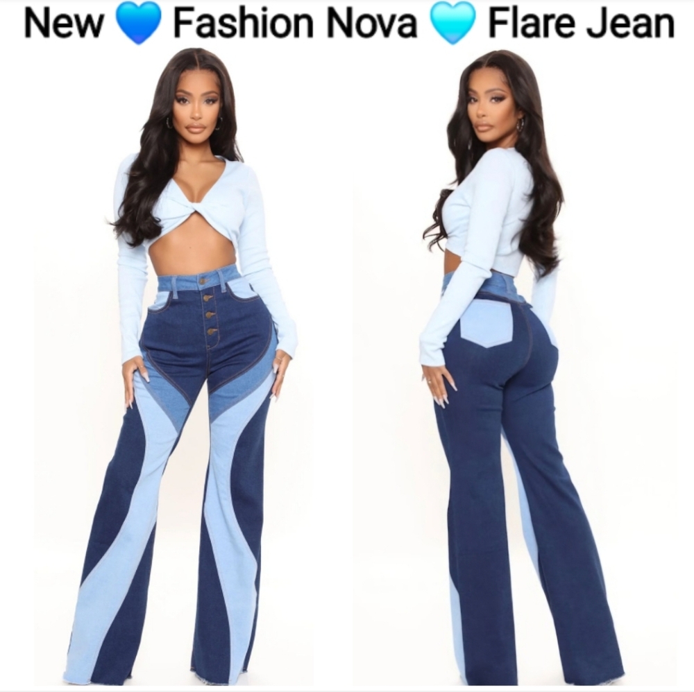 Devil In The Details Patchwork Flare Jeans - Dark Wash, Size 9